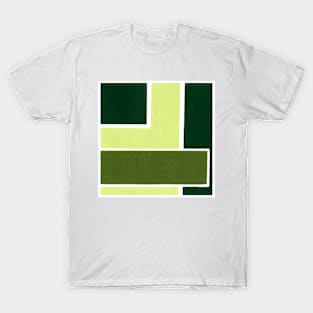 Inverted Green Geometric Abstract Acrylic Painting II T-Shirt